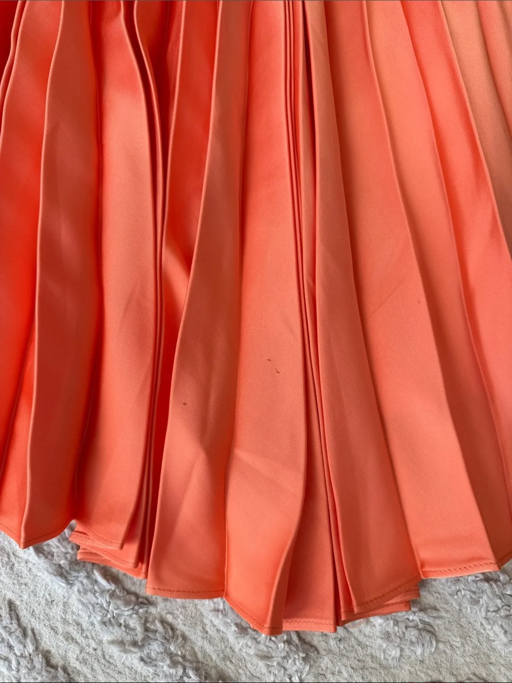 House of Harlow 1960 Coral-Orange Pleated Midi Dress - Picture 6 of 12